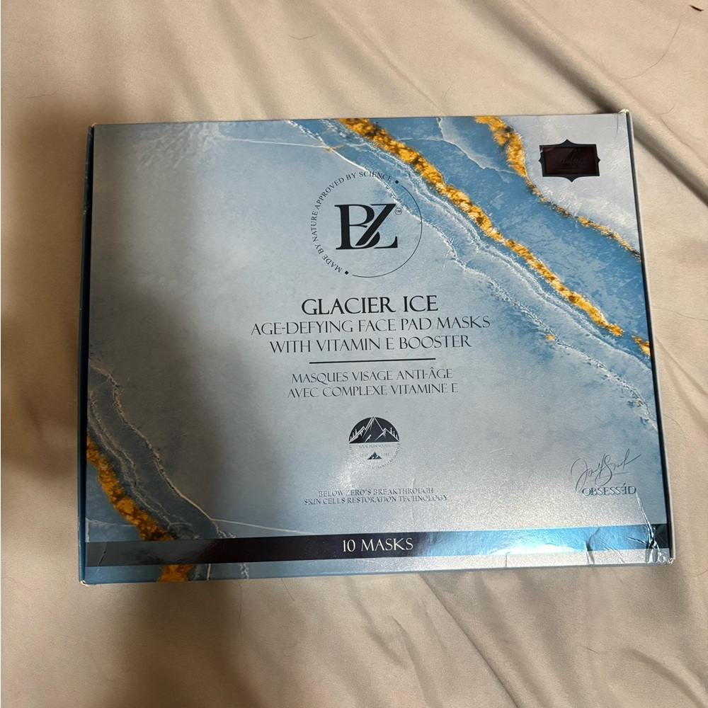 PZ Glacier Ice Age-Defying Face Pad Masks - Blue & Gold Packaging